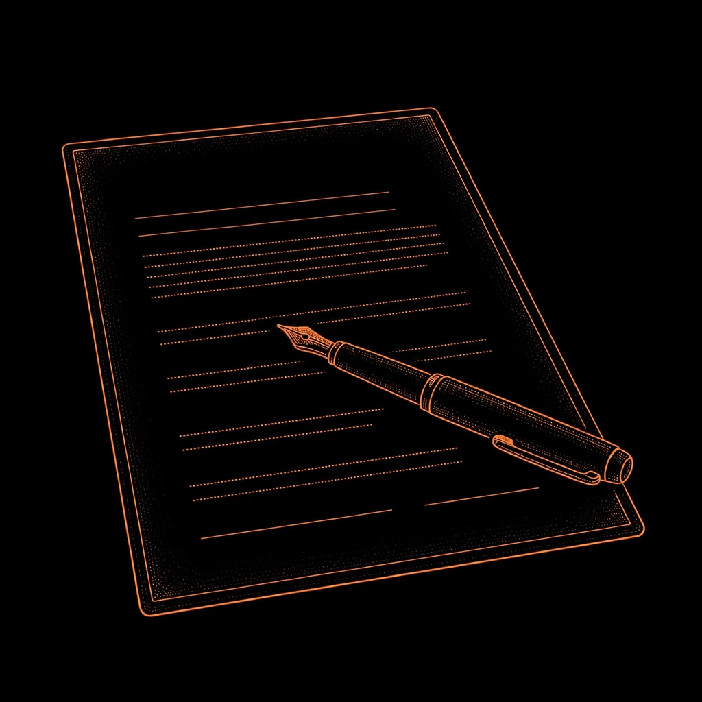 Illustration: Behandlungsplan mit Füllfederhalter