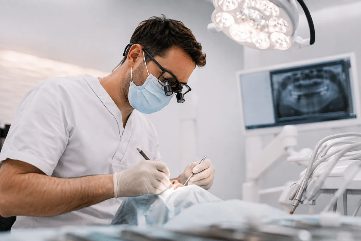 Behandlungsteam während einer Implantat-Operation bei F80